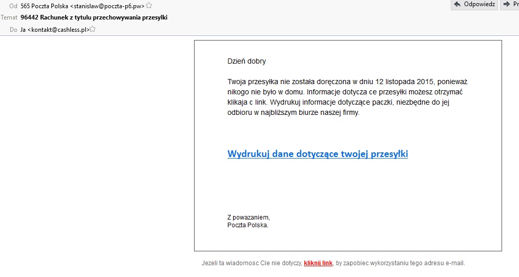 spam z poczty