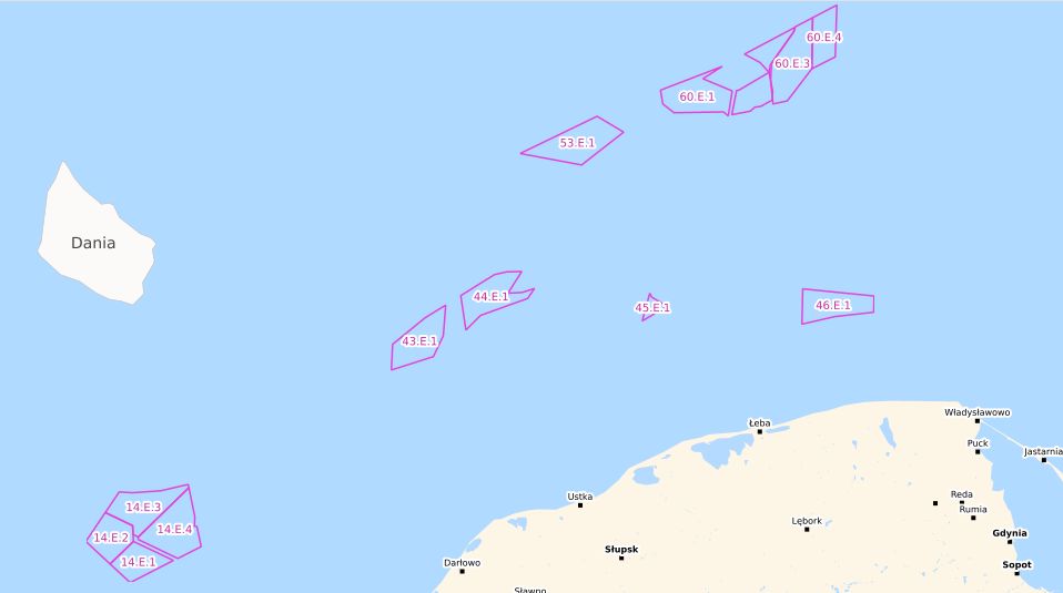 Lokalizacje morskich farm wiatrowych z tzw. II fazy rozwoju offshore wind
